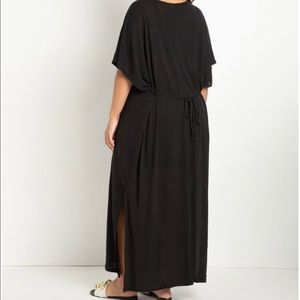 ELOQUII Tie Back soft dress-Black 14/16